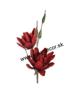 XMAS Umelá kvetina Magnólia červená 3, H90cm