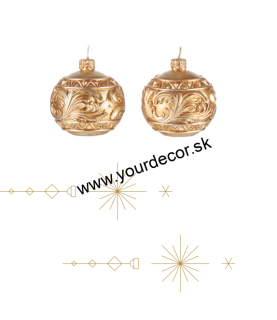 XMAS Sviečka Guľa Zlatý ornament, D8cm, SET2ks