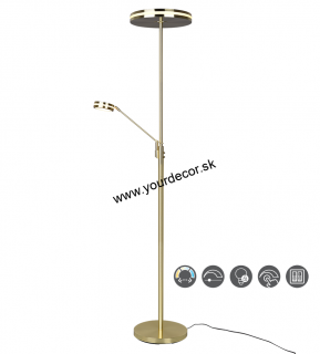 Stojatá lampa FRANKLIN mosadz mat LED34W+6,5W, 2700-4000K