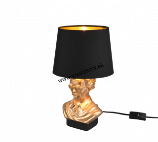 Stolná lampa ALBERT zlatá/čierna, 1/E14, H36cm