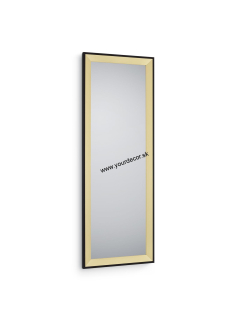 Nástenné zrkadlo BRANDA čierne-zlaté, MDF, 50x150cm