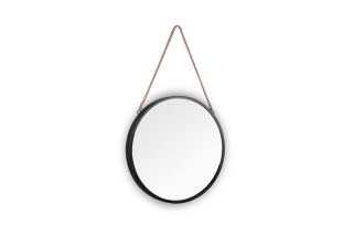 Nástenné zrkadlo TARIA čierne D40cm