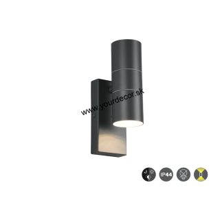 Nástenné svietidlo LAREDO Dusk Sensor Antracit 2/GU10, IP44, do exteriéru