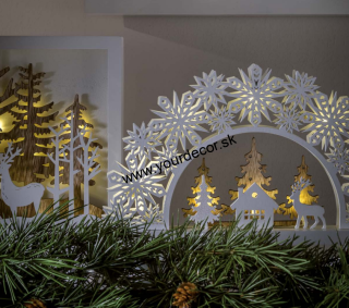 XMAS Vianočná dekorácia KRAJINKA LED, H20 cm - rozbalené