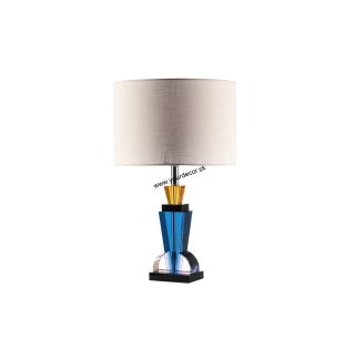 Stolná lampa IMPERIAL biela/jantár/modrá, 1/E14, H48