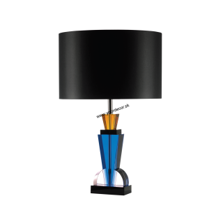 Stolná lampa IMPERIAL čierna/jantár/modrá, 1/E27, H60