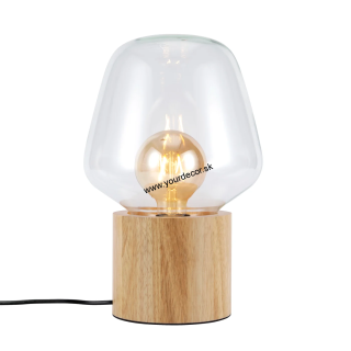 Stolná lampa CHRISTINA Wood/Glass Clear 1/E27
