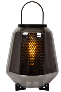 Stolná lampa SISKA Smoke Grey, 1/E27, D36,5cm
