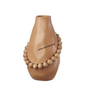 1M216 Váza s dreveným náhrdelníkom GEBO Terakota H30 cm