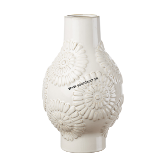 1M212 Váza SUNFLOWER biela, H28,5cm