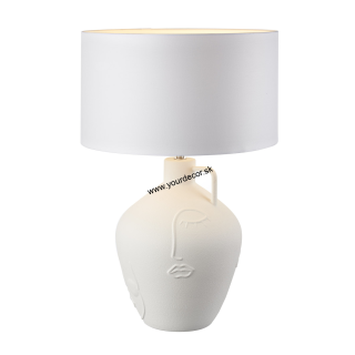 1G148 Stolná lampa FACE biela, 1/E27, H53cm