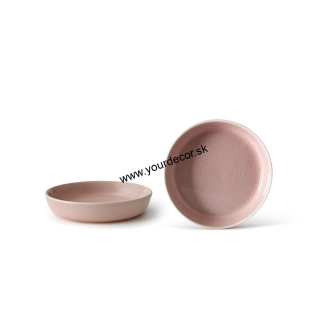 FLORA tanier polievkový, ružový, D19cm, SET 4ks