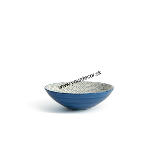 ALTHEA tanier na polievku modrá/krížiky D18cm, SET 4 ks