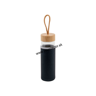SUBWAY Fľaša sklenená 500ML s čiernou látkou