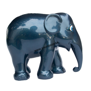 Soška slona METALLIC PRUSSIAN BLUE H10cm