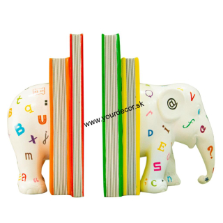 Zarážka na knihy slon LITERALLY COLOURFUL H15cm