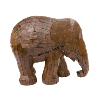Soška slona IN THE WOODS DEEP OAK, H15cm