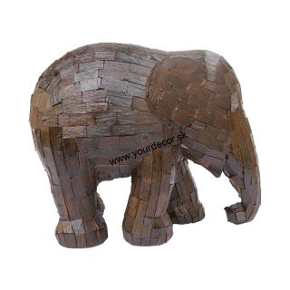 Soška slona IN THE WOODS SMOKED OAK, H15cm