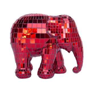 Soška slona DISCO DISCO RED H15cm