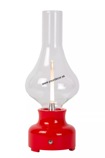 Stolná lampa JASON červená LED2W, 3000K, StepDim, AKKU