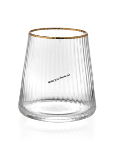 REALE pohár na vodu číry/zlatý 400ml, SET6 ks