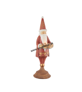XMAS Svietnik Santa Claus na čajovú sviečku, H37cm