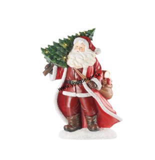 XMAS Santa Claus so stromčekom LEDS, 2xAAA, H38cm