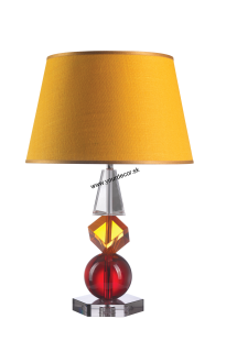 Stolná lampa TRIGONOS červená/horčicová, 1/E27, H61cm