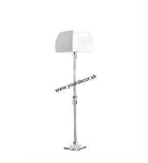 Stojatá lampa GEMMA biela/číry krištáľ, H180cm