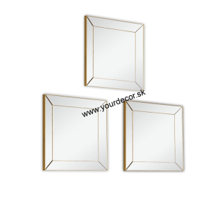 Nástenné zrkadlo ALEXA zlaté SET3ks 30x30cm