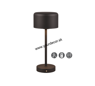 Stolná lampa JEFF AKKU čierna LED1,5W 3000K IP20, H30cm