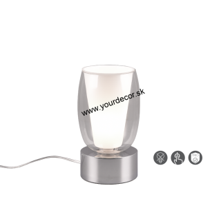 Stolná lampa BARRET chróm/číra 1/E14, H24cm