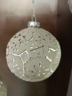 Vianočná guľa sivá D10cm 