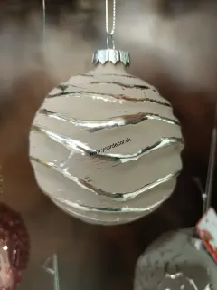 Vianočná guľa sivá D7cm 