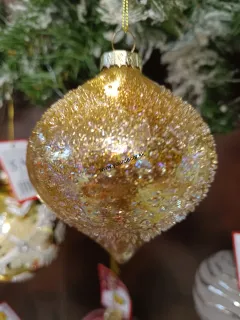 Vianočná guľa so špičkou s kryštálikmi D8cm