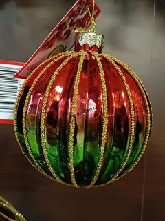Vianočná guľa červeno-zelená D7cm