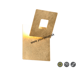 Nástenné svietidlo LEANO zlaté LED6W, 3000K, 18x18cm