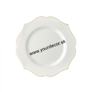 BELLA tanier obedový biely/zlatá linka D27cm, SET6ks