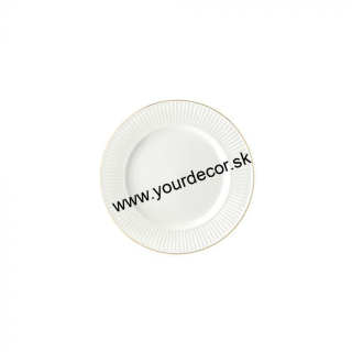 NICE tanier dezertný biely/zlatá linka D20cm, SET6ks
