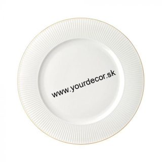 NICE tanier servírovací biely/zlatá linka D30cm