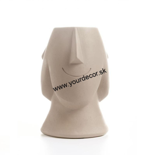 SMILE váza hlava béžová H23cm