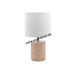 HELSINKI stolná lampa biela/drevo 1/E14, H28cm