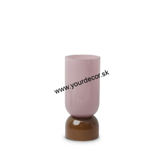 HOME HERITAGE Váza Milk ružová/hnedá D12xH28,5cm