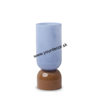 HOME HERITAGE Váza Milk modrá/hnedá D15xH37cm