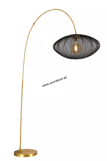 Stojatá lampa CORINA čierna/mosadz 1/E27 H192cm