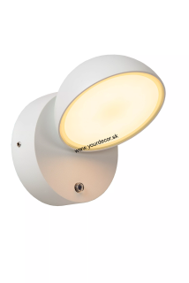 Nástenné svietidlo FINN biele LED12W, 3000K IP54, So súmrakovým snímačom