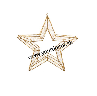 XMAS Závesná dekorácia Hviezda veľká zlatá 1920LEDS, 220V, 50x8x50h