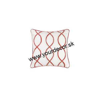 XMAS Vankúš s geometrickým vzorom biely/červený 45x45cm