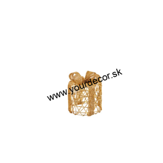 XMAS DARY SVETLA Darček medium zlatý 45LEDS, 220V, D22x25H