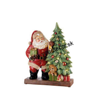 XMAS Santa Claus so stromčekom LED, 2AAA, 22,5x8,5x30H